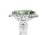 White gold Fancy Green Marquise  Halo Diamond Engagement Ring with Filigree Band and Four-Prong Setting_110