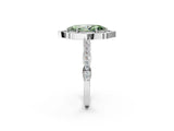 White gold Fancy Green Marquise  Halo Diamond Engagement Ring with Milgrain Band and Four-Prong Setting_51