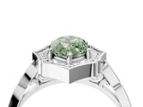 White gold Fancy Green Marquise  Halo Diamond Engagement Ring with Milgrain Band and Four-Prong Setting_53