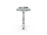 White gold Fancy Green Marquise  Halo Diamond Engagement Ring with Milgrain Pave Band and Four-Prong Setting_113