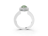 White gold Fancy Green Marquise  Halo Diamond Engagement Ring with Milgrain Pave Band and Four-Prong Setting_114