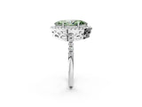 White gold Fancy Green Marquise  Halo Diamond Engagement Ring with Pavé Band and Four-Prong Setting_119