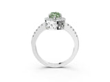 White gold Fancy Green Marquise  Halo Diamond Engagement Ring with Pavé Band and Four-Prong Setting_120