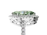 White gold Fancy Green Marquise  Halo Diamond Engagement Ring with Pavé Band and Four-Prong Setting_122