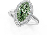 White gold Fancy Green Marquise  Halo Diamond Engagement Ring with Solitaire Band and Four-Prong Setting_36