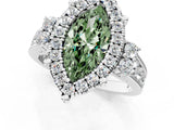 White gold Fancy Green Marquise  Halo Diamond Engagement Ring with Split Shank and Four-Prong Setting_72