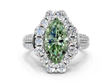 White gold Fancy Green Marquise  Halo Diamond Engagement Ring with Split Shank and Prong Setting_83