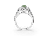 White gold Fancy Green Marquise  Halo Diamond Engagement Ring with Split Shank and Prong Setting_86