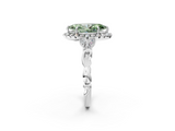 White gold Fancy Green Marquise  Halo Diamond Engagement Ring with Vintage-Inspired Band and Four-Prong Setting_5