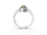 White gold Fancy Green Marquise  Halo Diamond Pavé Band Ring with Prong Setting_23