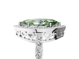 White gold Fancy Green Marquise  Halo Diamond Pavé Band Ring with Prong Setting_24