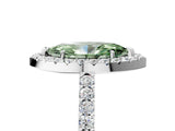 White gold Fancy Green Marquise  Halo Diamond Pavé Solitaire Ring_20