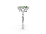 White gold Fancy Green Marquise  Halo Diamond Pave Band Ring with Four-Prong Setting_17