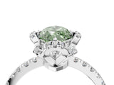 White gold Fancy Green Marquise  Halo Diamond Pave Band Ring with Four-Prong Setting_19