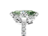 White gold Fancy Green Marquise  Halo Diamond Pave Band Ring with Four-Prong Setting_20