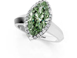 White gold Fancy Green Marquise  Halo Diamond Ring with Cathedral Band and Four-Prong Setting_91