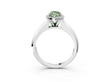 White gold Fancy Green Marquise  Halo Diamond Ring with Cathedral Band and Four-Prong Setting_93