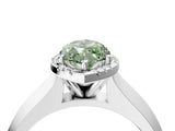 White gold Fancy Green Marquise  Halo Diamond Ring with Cathedral Band and Four-Prong Setting_94