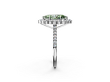 White gold Fancy Green Marquise  Halo Diamond Ring with Pavé Band and Prong Setting_39