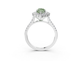 White gold Fancy Green Marquise  Halo Diamond Ring with Pavé Band and Prong Setting_40