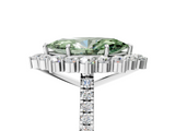 White gold Fancy Green Marquise  Halo Diamond Ring with Pavé Band and Prong Setting_41
