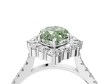White gold Fancy Green Marquise  Halo Diamond Ring with Pavé Band and Prong Setting_41