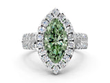 White gold Fancy Green Marquise  Halo Diamond Split Shank Engagement Ring with Prong Setting_51