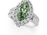 White gold Fancy Green Marquise  Halo Diamond Split Shank Engagement Ring with Prong Setting_52