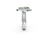 White gold Fancy Green Marquise  Halo Diamond Split Shank Engagement Ring with Prong Setting_52