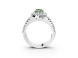 White gold Fancy Green Marquise  Halo Diamond Split Shank Engagement Ring with Prong Setting_54