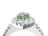 White gold Fancy Green Marquise  Halo Diamond Split Shank Engagement Ring with Prong Setting_55