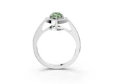 White gold Fancy Green Marquise  Halo Pavé Diamond Engagement Ring with Bezel Setting_52