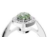 White gold Fancy Green Marquise  Halo Pavé Diamond Engagement Ring with Bezel Setting_53