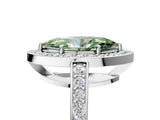 White gold Fancy Green Marquise  Halo Pavé Diamond Engagement Ring with Bezel Setting_54