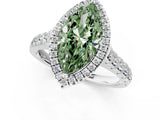 White gold Fancy Green Marquise  Halo Pavé Diamond Engagement Ring with Four-Prong Setting_27