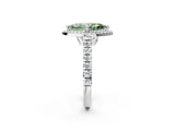 White gold Fancy Green Marquise  Halo Pavé Diamond Engagement Ring with Four-Prong Setting_28