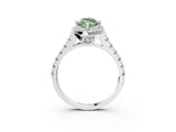 White gold Fancy Green Marquise  Halo Pavé Diamond Engagement Ring with Four-Prong Setting_29