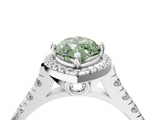 White gold Fancy Green Marquise  Halo Pavé Diamond Engagement Ring with Four-Prong Setting_30