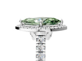 White gold Fancy Green Marquise  Halo Pavé Diamond Engagement Ring with Four-Prong Setting_31