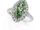 White gold Fancy Green Marquise  Halo Pavé Diamond Engagement Ring with Four-Prong Setting_4