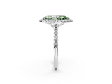 White gold Fancy Green Marquise  Halo Pavé Diamond Engagement Ring with Four-Prong Setting_5