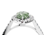 White gold Fancy Green Marquise  Halo Pavé Diamond Engagement Ring with Four-Prong Setting_7