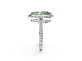 White gold Fancy Green Marquise  Halo Pave Band Solitaire Ring with Prong Setting_68