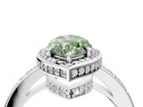 White gold Fancy Green Marquise  Halo Pave Band Solitaire Ring with Prong Setting_70