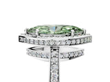 White gold Fancy Green Marquise  Halo Pave Band Solitaire Ring with Prong Setting_72