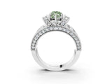 White gold Fancy Green Marquise  Halo Pave Diamond Engagement Ring with Milgrain Detailing_52