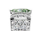 White gold Fancy Green Marquise  Halo Pave Diamond Engagement Ring with Milgrain Detailing_54