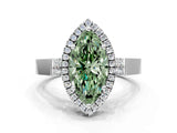 White gold Fancy Green Marquise  Halo Pave Split Shank Prong Setting Ring_26