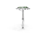 White gold Fancy Green Marquise  Halo Round Diamond Pave Band with Four-Prong Setting_52