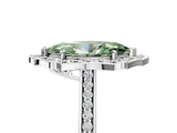 White gold Fancy Green Marquise  Halo Round Diamond Pave Band with Four-Prong Setting_60